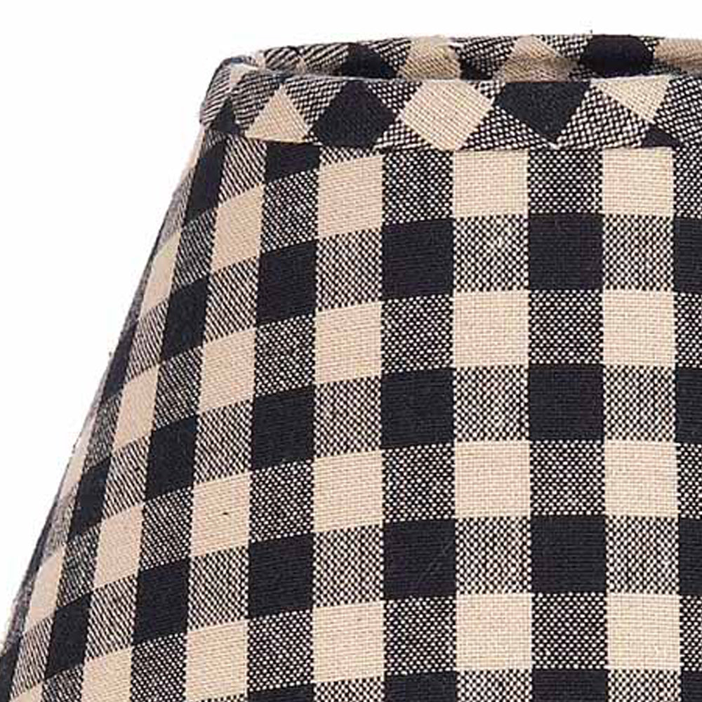 Black Nutmeg Heritage House Check Black 14" Lampshade 4W100011 - The Fox Decor