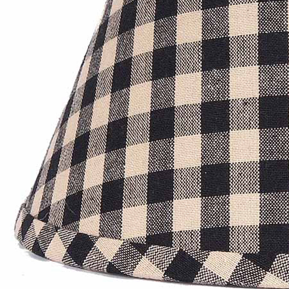 Black Nutmeg Heritage House Check Black 14" Lampshade 4W100011 - The Fox Decor