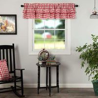 Thumbnail for Annie Buffalo Red Check Ruffled Valance Curtain 16x72 VHC Brands - The Fox Decor