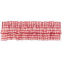 Thumbnail for Annie Buffalo Red Check Ruffled Valance Curtain 16x72 VHC Brands - The Fox Decor