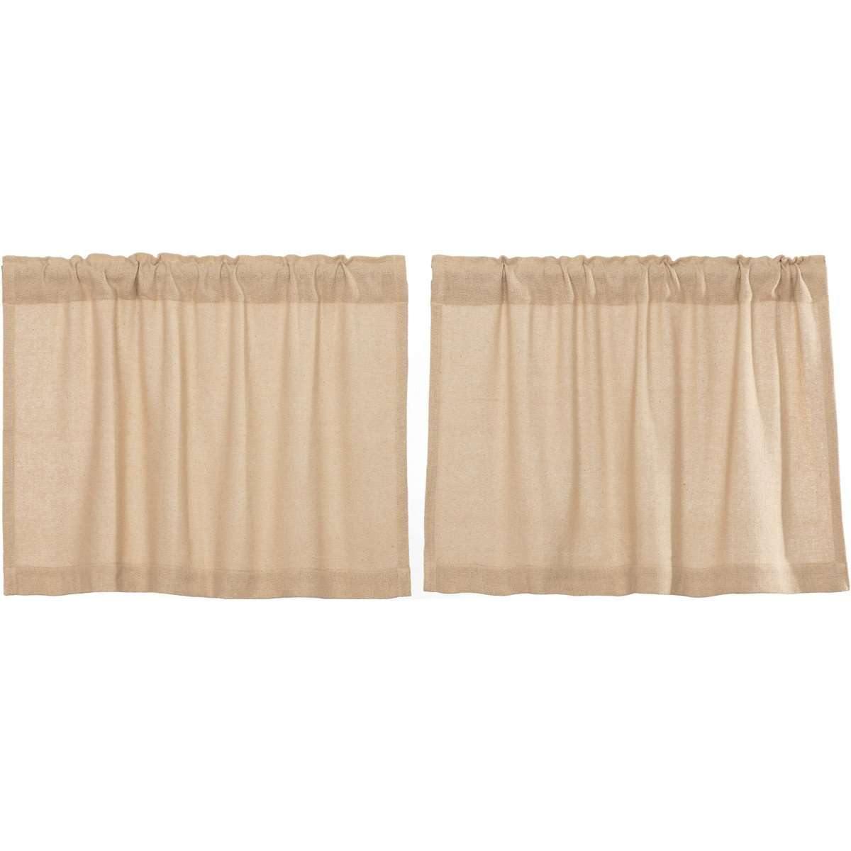 Burlap Vintage Tier Curtain Set of 2 L24xW36 - The Fox Decor