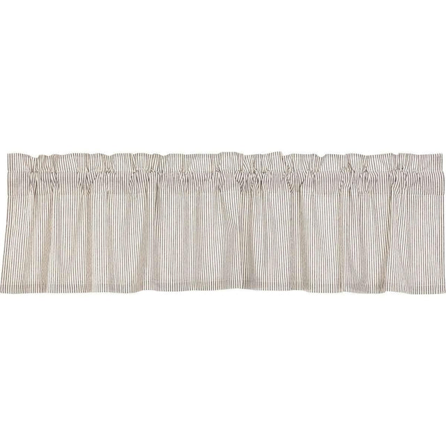 Hatteras Seersucker Blue Ticking Stripe Valance Curtain 16x72 VHC Brands - The Fox Decor