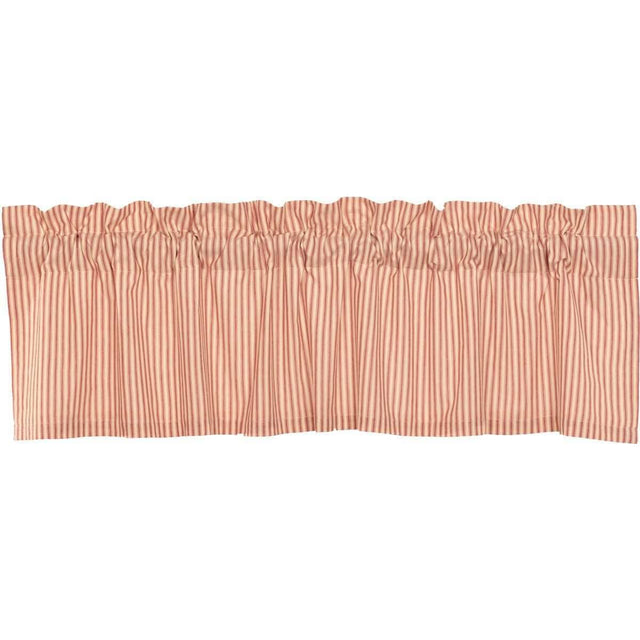 Sawyer Mill Red Ticking Stripe Valance Curtain 16x60 VHC Brands - The Fox Decor