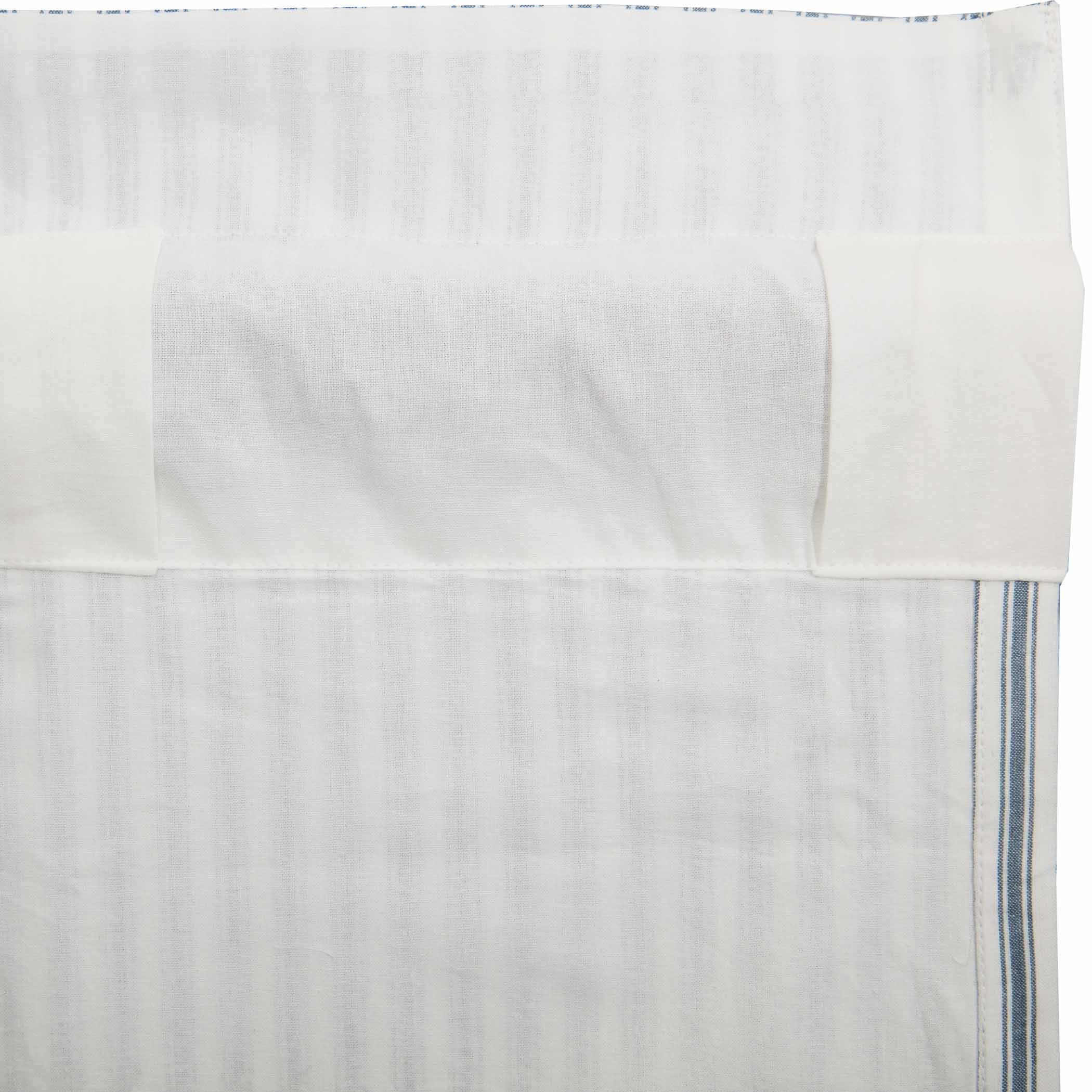 Sawyer Mill Blue Ticking Stripe Short Panel Curtain Set of 2 63