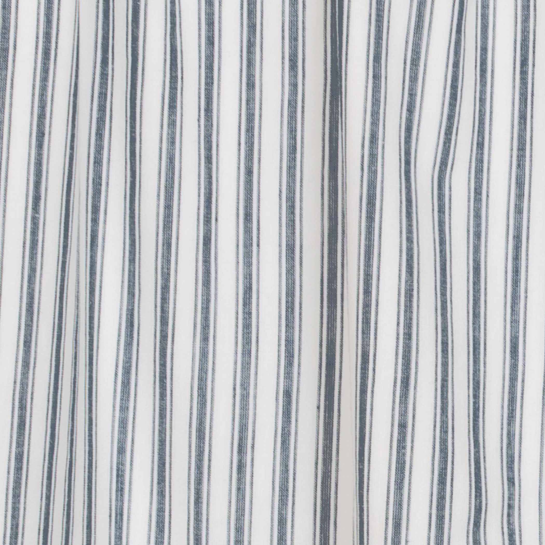 Sawyer Mill Blue Ticking Stripe Short Panel Curtain Set of 2 63