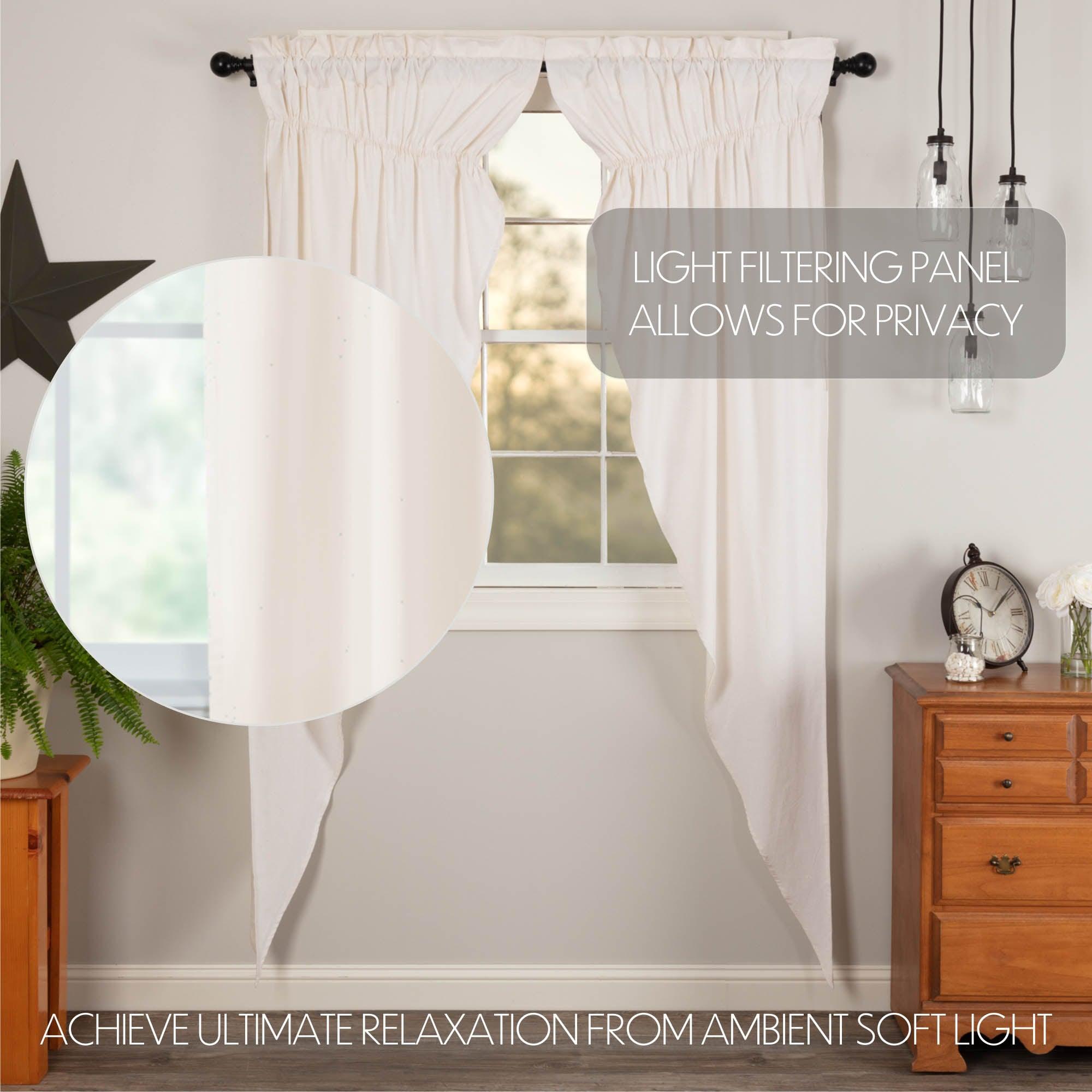 Simple Life Flax Antique White Prairie Long Panel Curtain Set of 2 84x36x18 VHC Brands - The Fox Decor