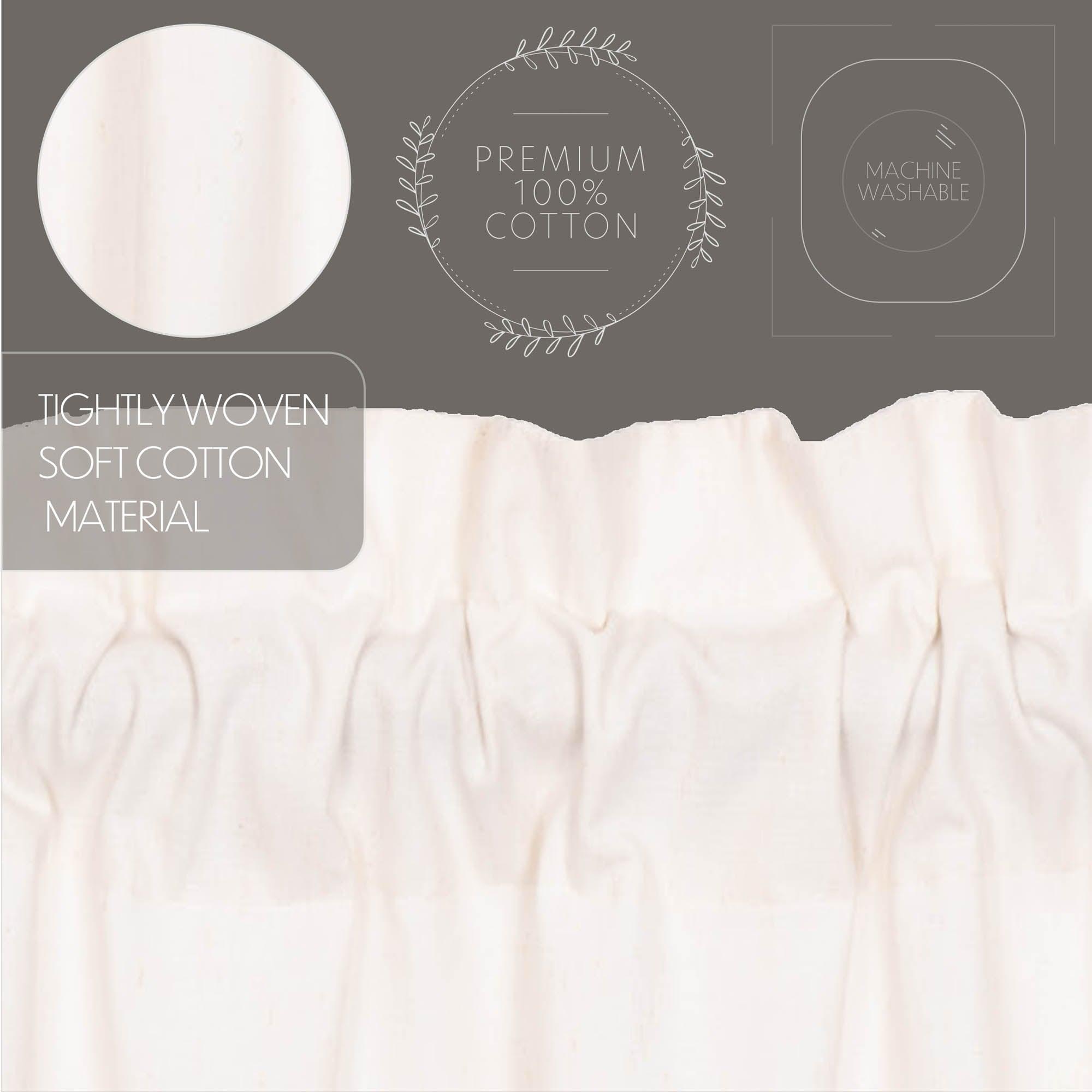 Simple Life Flax Antique White Prairie Long Panel Curtain Set of 2 84x36x18 VHC Brands - The Fox Decor