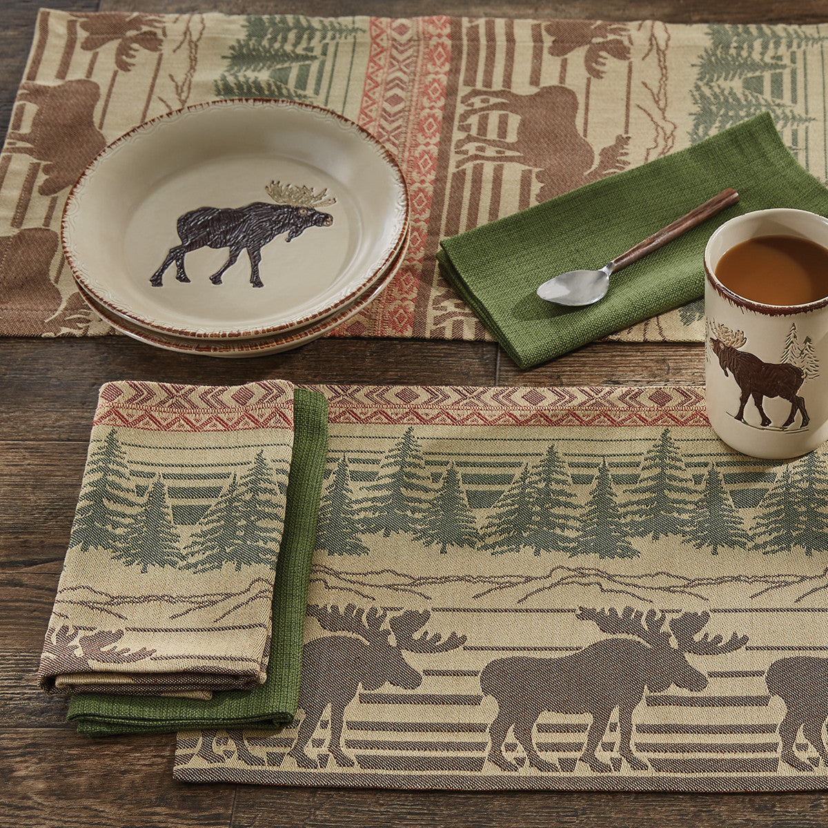 Moose Jacquard Placemats - Set Of 6 Park Designs - The Fox Decor