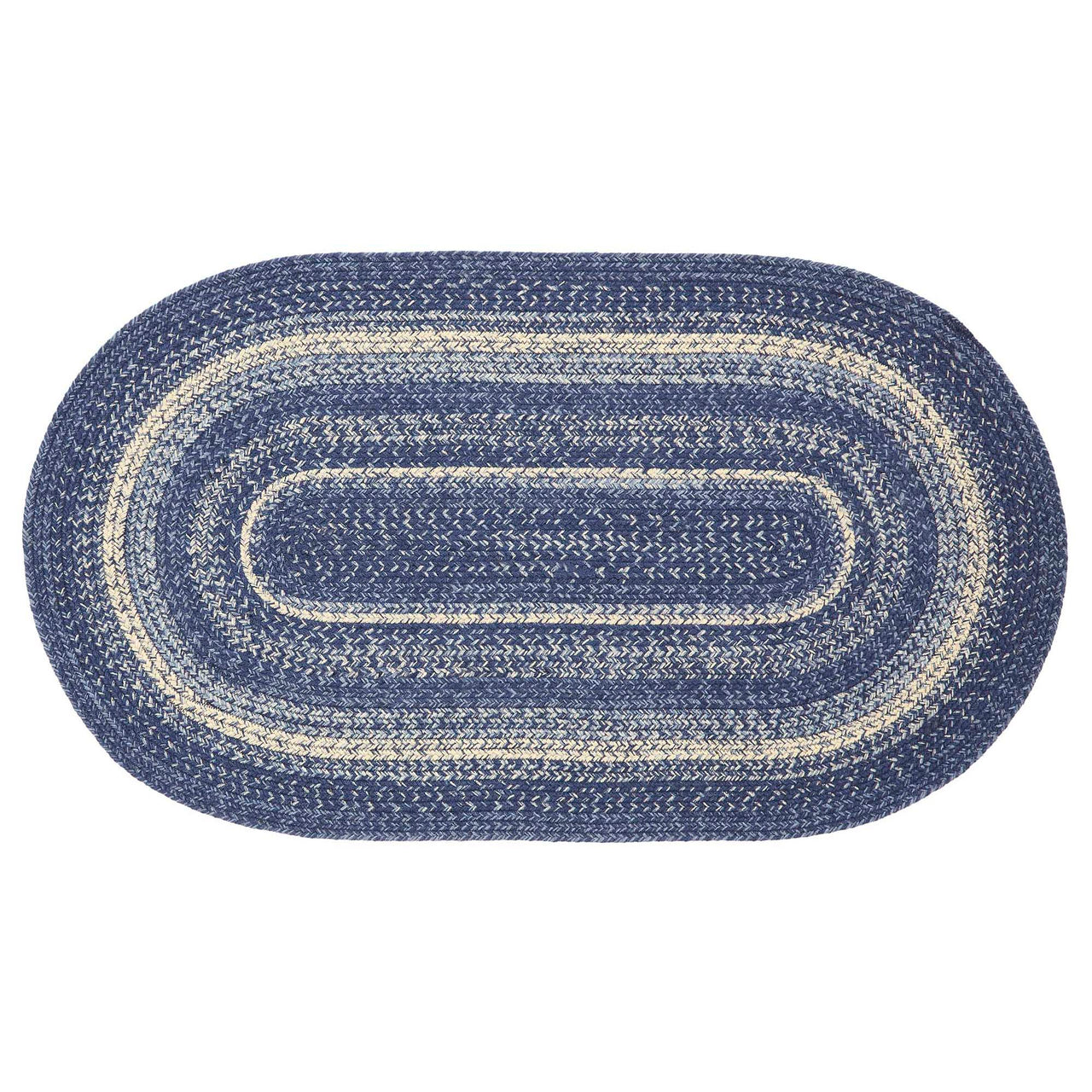 Colorful Braided Oval Jute Rug 27 x 45