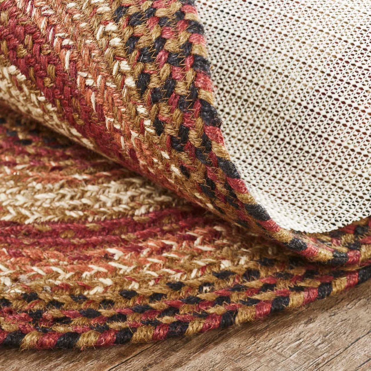 Ginger Rug Ginger Spice Jute Braided Rug Oval with Rug Pad 27