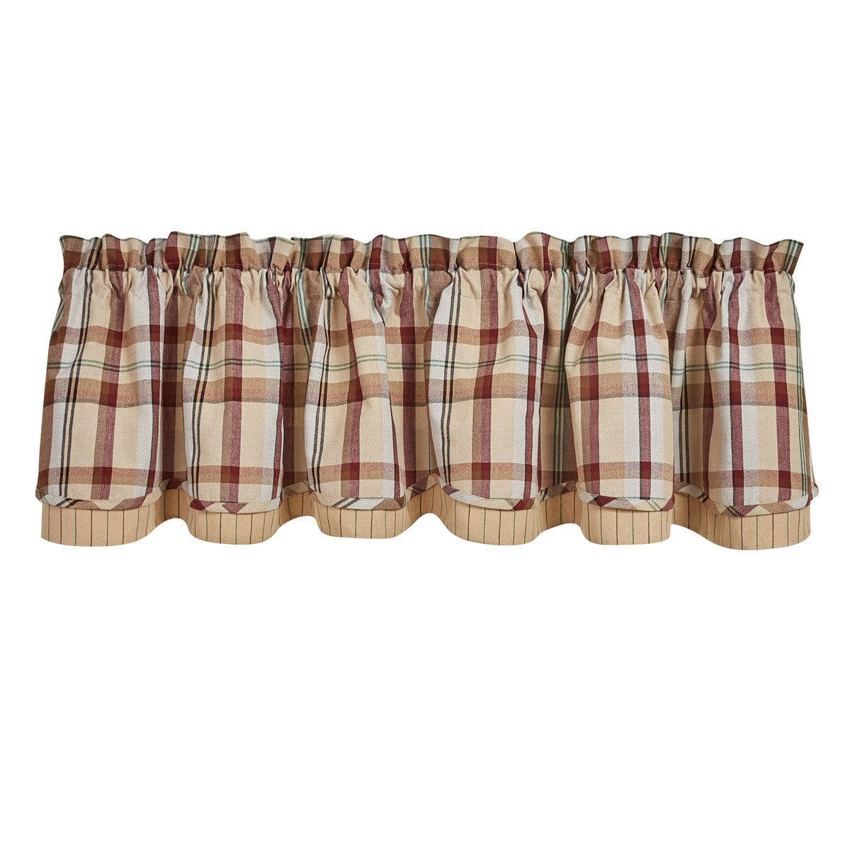 Gamekeeper Plaid Valance - Lined Layered 72x16 Park designs - The Fox Decor