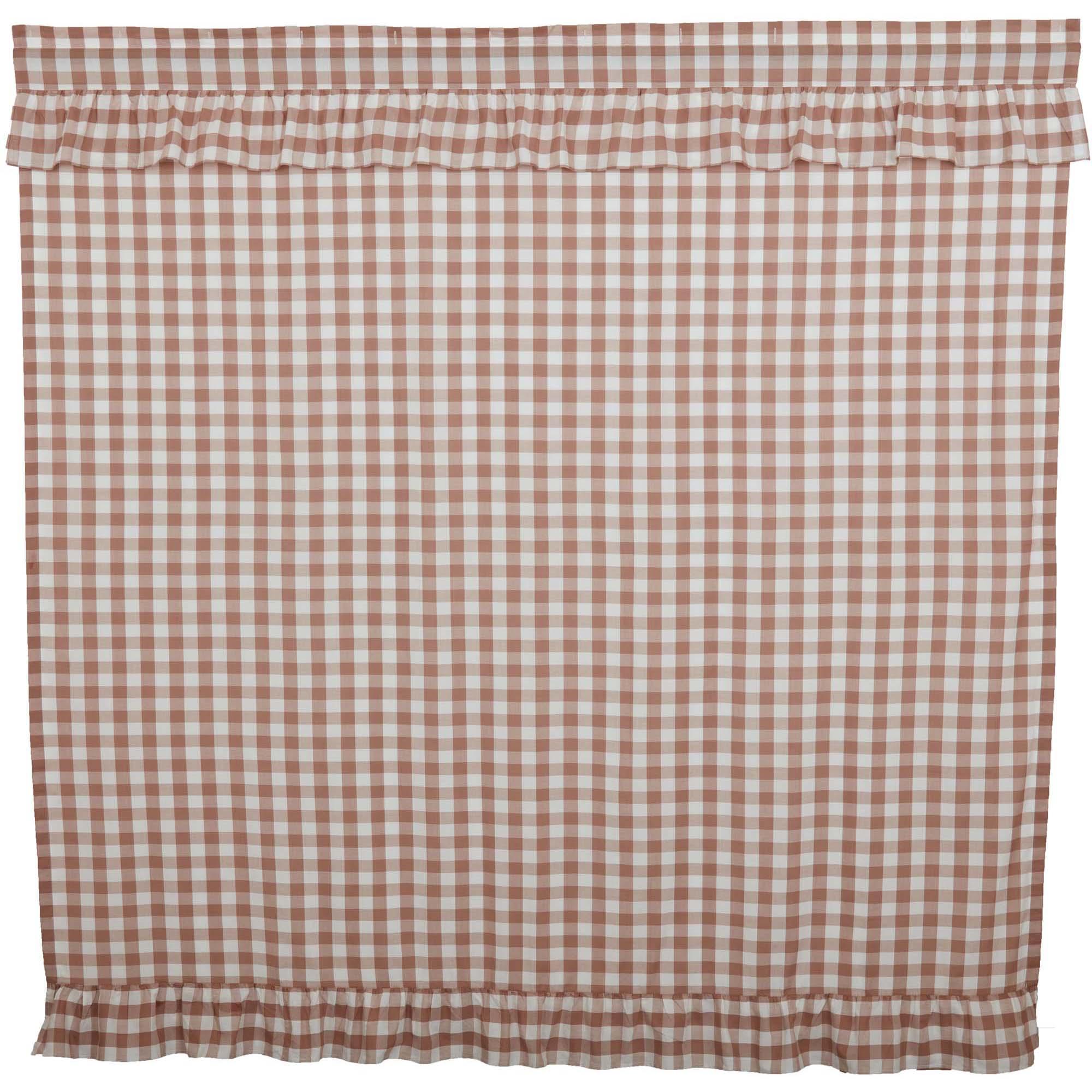 Annie Buffalo Portabella Check Ruffled Shower Curtain 72x72 VHC Brands - The Fox Decor
