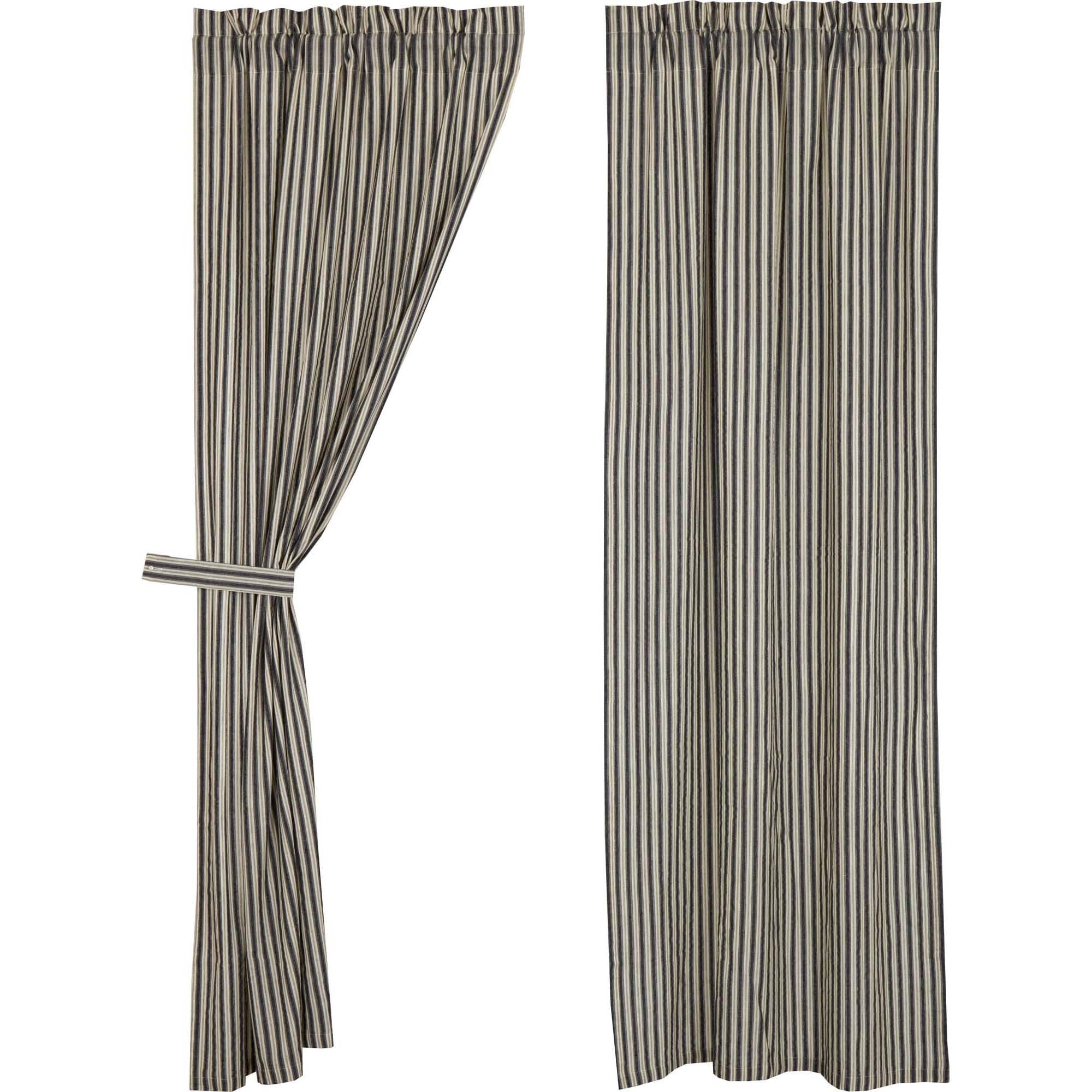 Ashmont Ticking Stripe Panel Set of 2 84x40 VHC Brands - The Fox Decor
