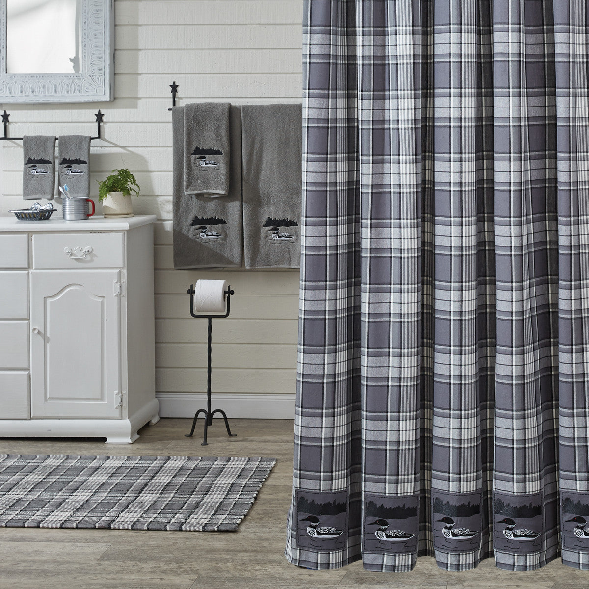 Gray Area Loon Shower Curtain 72