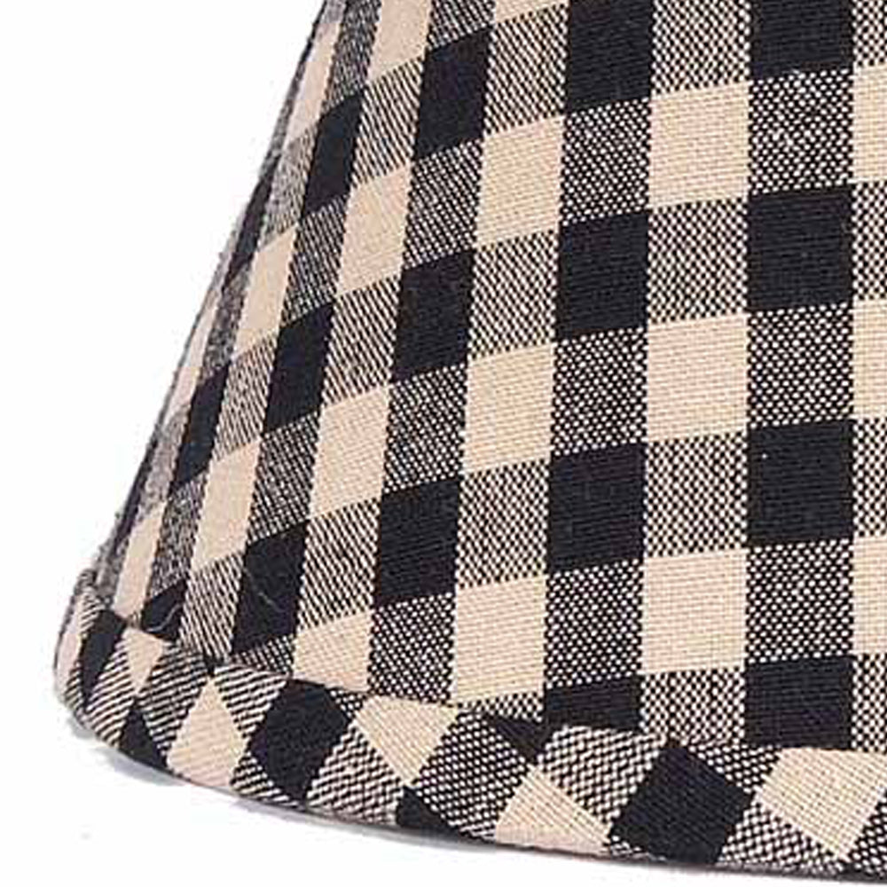 Black Nutmeg Heritage House Check Black 16" Lampshade 6W100011 - The Fox Decor