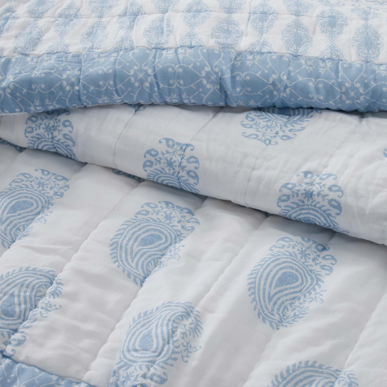 Avani Blue King Quilt 105Wx95L VHC Brands