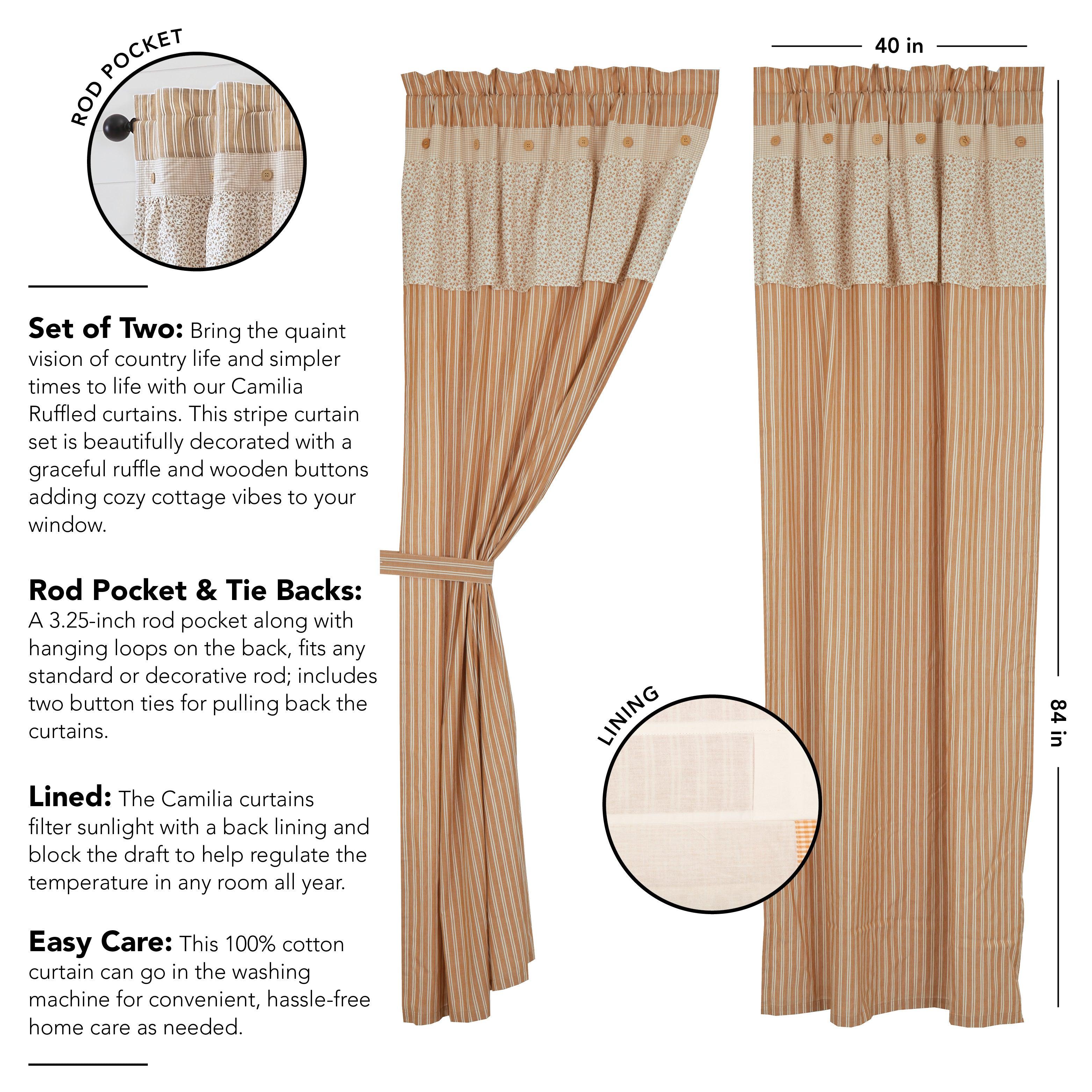 Camilia Ruffled Panel Set of 2 84x40 VHC Brands - The Fox Decor