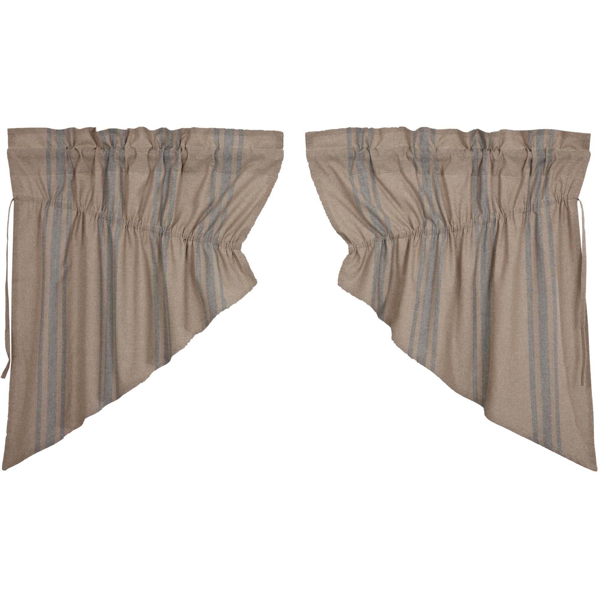 Grain Sack Blue Prairie Swag Set of 2 36x36x18 VHC Brands - The Fox Decor