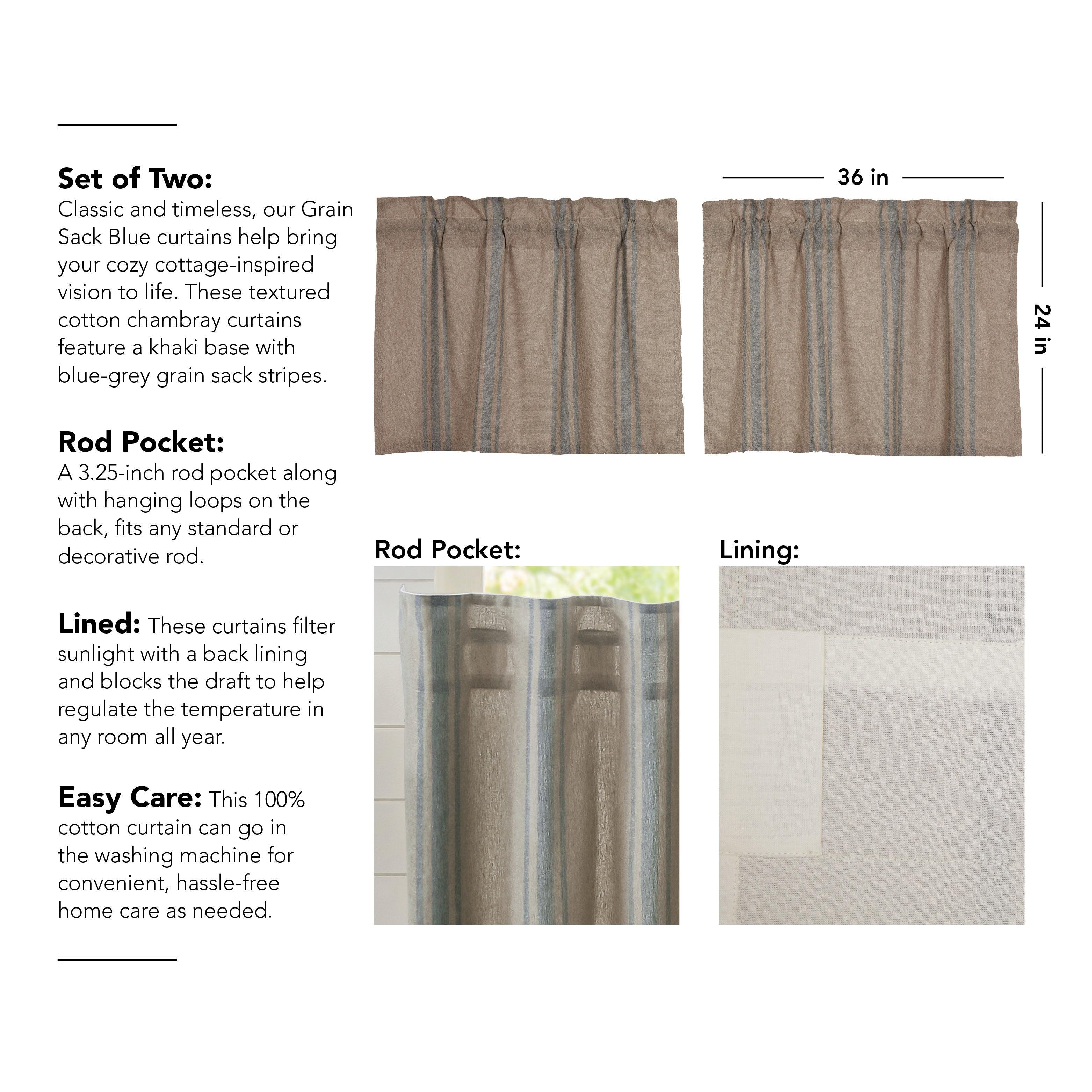 Grain Sack Blue Tier Set of 2 L24xW36 VHC Brands - The Fox Decor