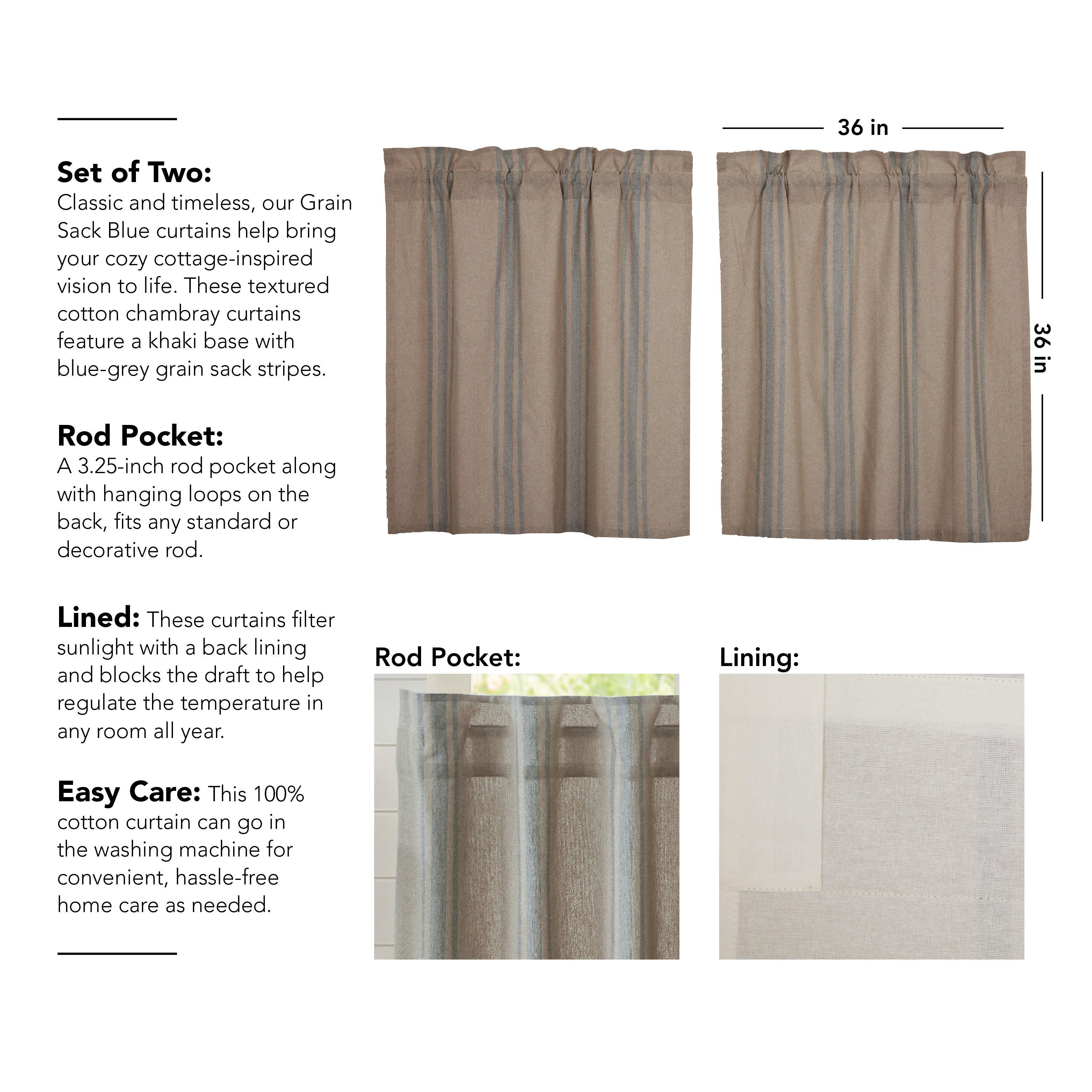 Grain Sack Blue Tier Set of 2 L36xW36 VHC Brands - The Fox Decor