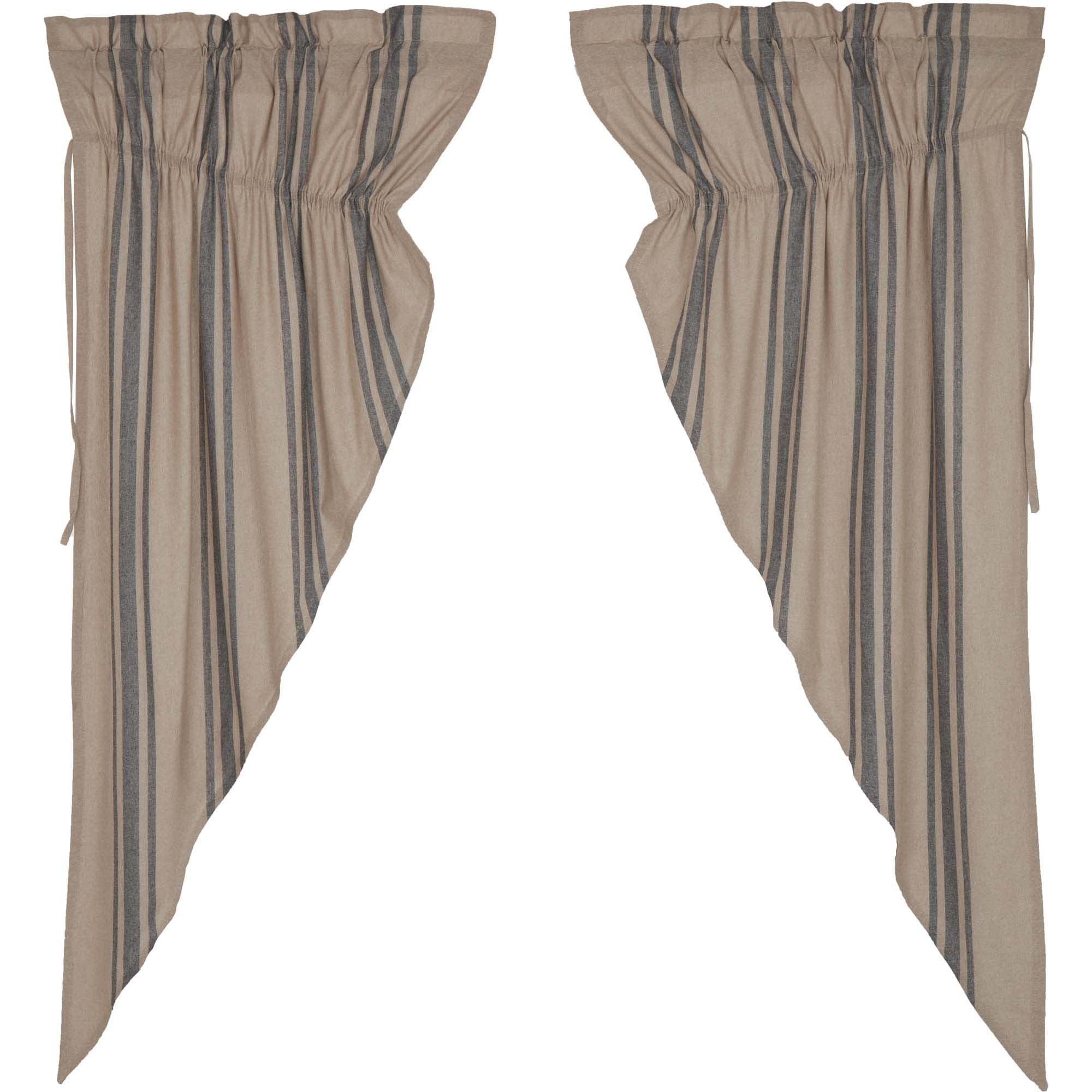 Grain Sack Charcoal Prairie Short Panel Set of 2 63x36x18 VHC Brands - The Fox Decor