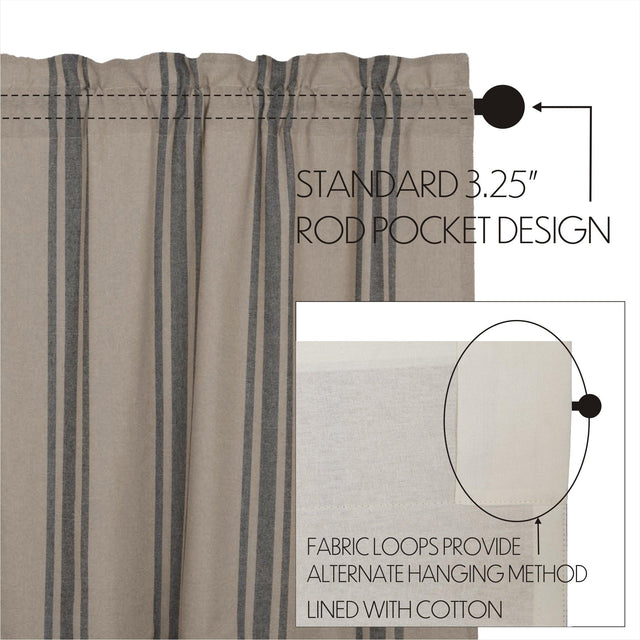 Grain Sack Charcoal Valance 16x90 VHC Brands - The Fox Decor