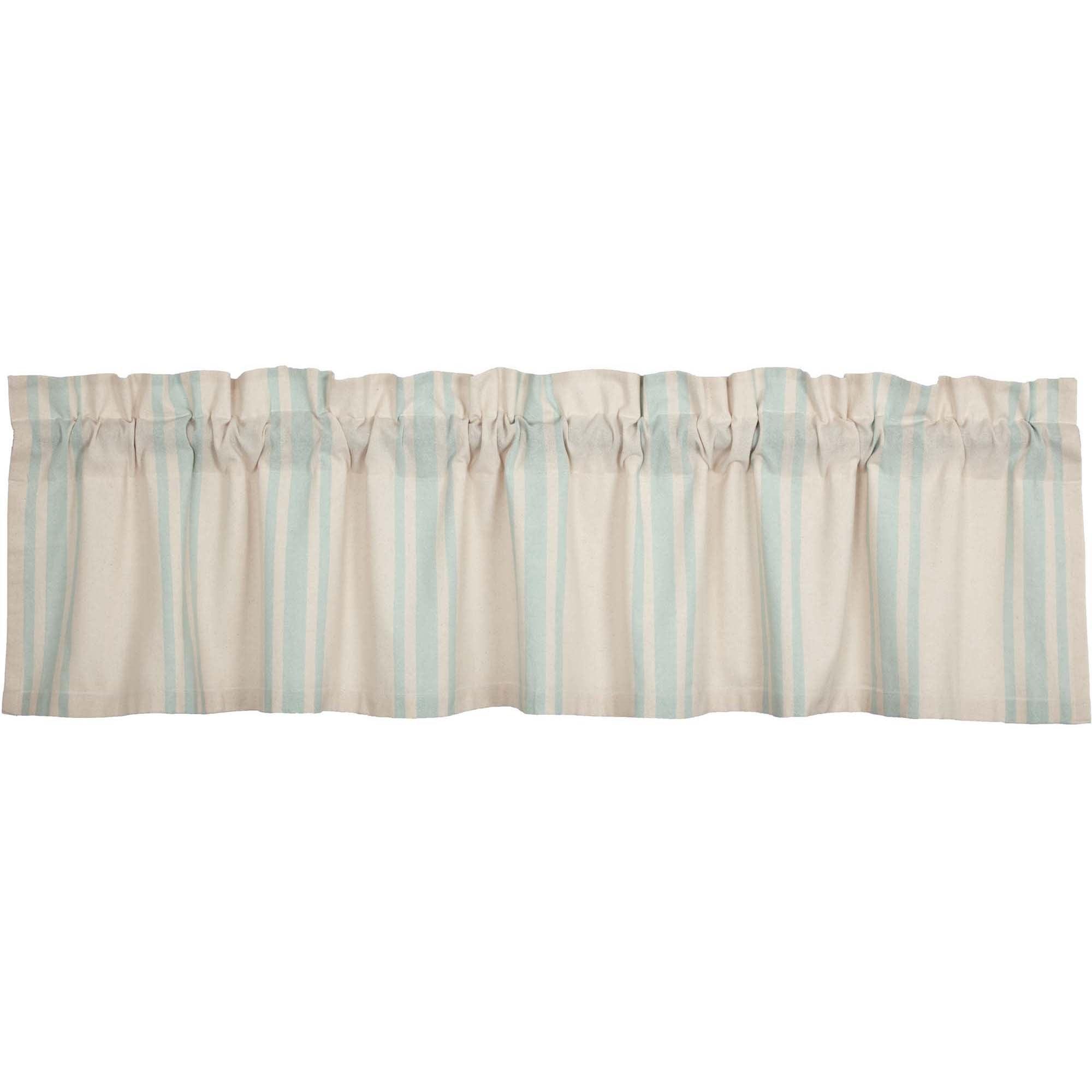 Grain Sack Aqua Valance 16x72 VHC Brands - The Fox Decor