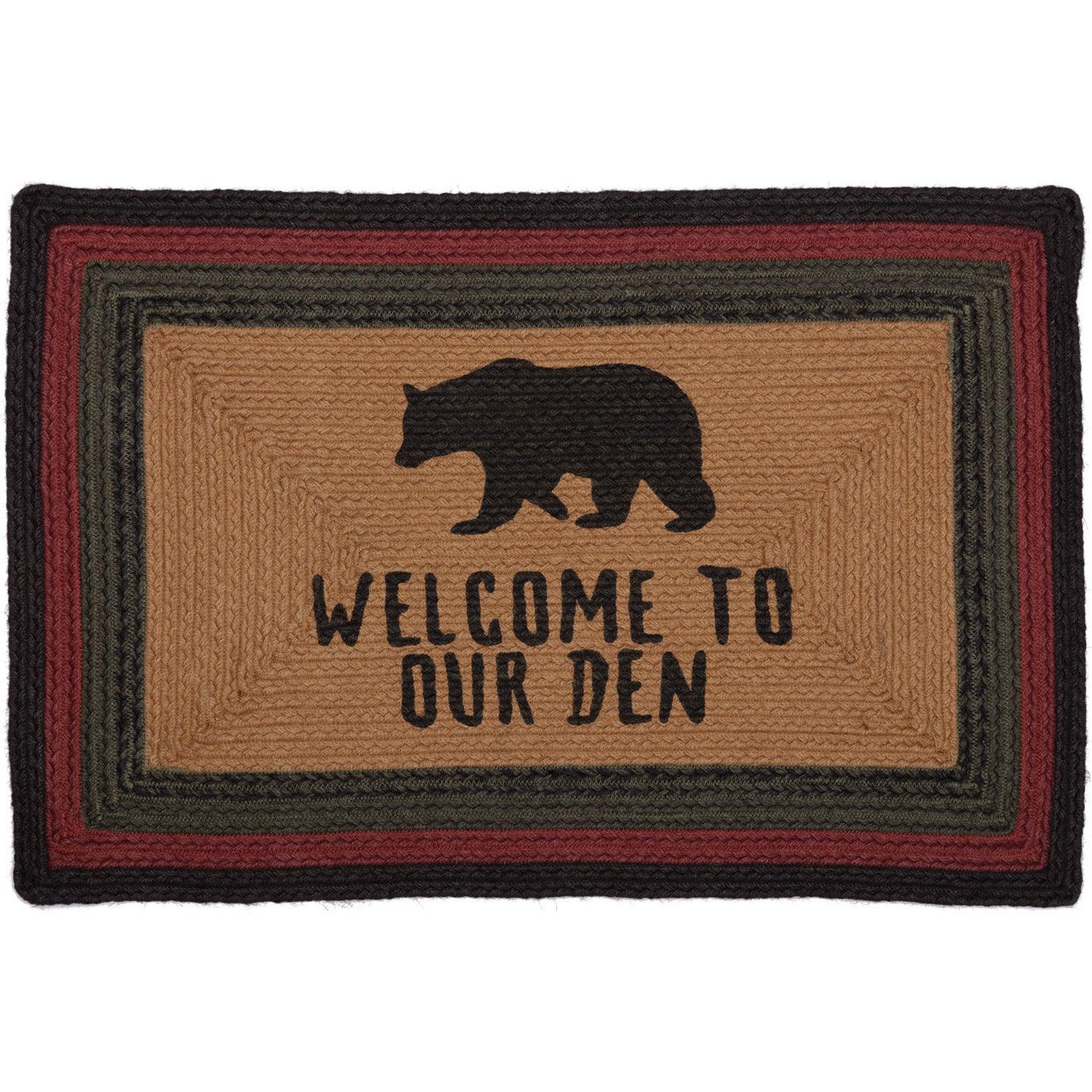 Bear Den Rug Wyatt Stenciled Bear Jute Rug Rect Welcome to Our Den with rug Pad 20x ...
