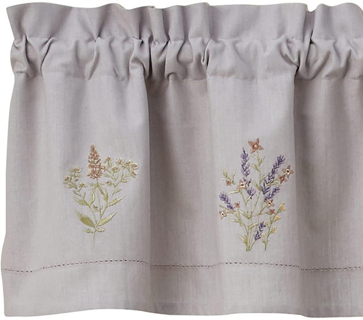 Flowers Embroidered Lined Valance 60'' x 14'' Park Designs - The Fox Decor