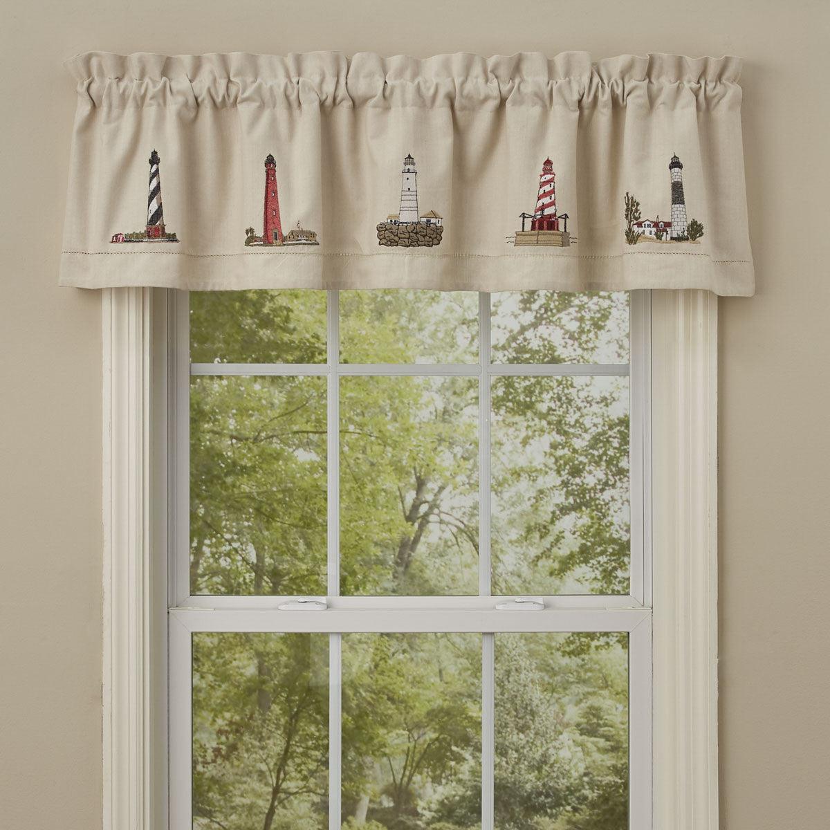 Lighthouse Embroidered Lined Valance Park Designs - The Fox Decor