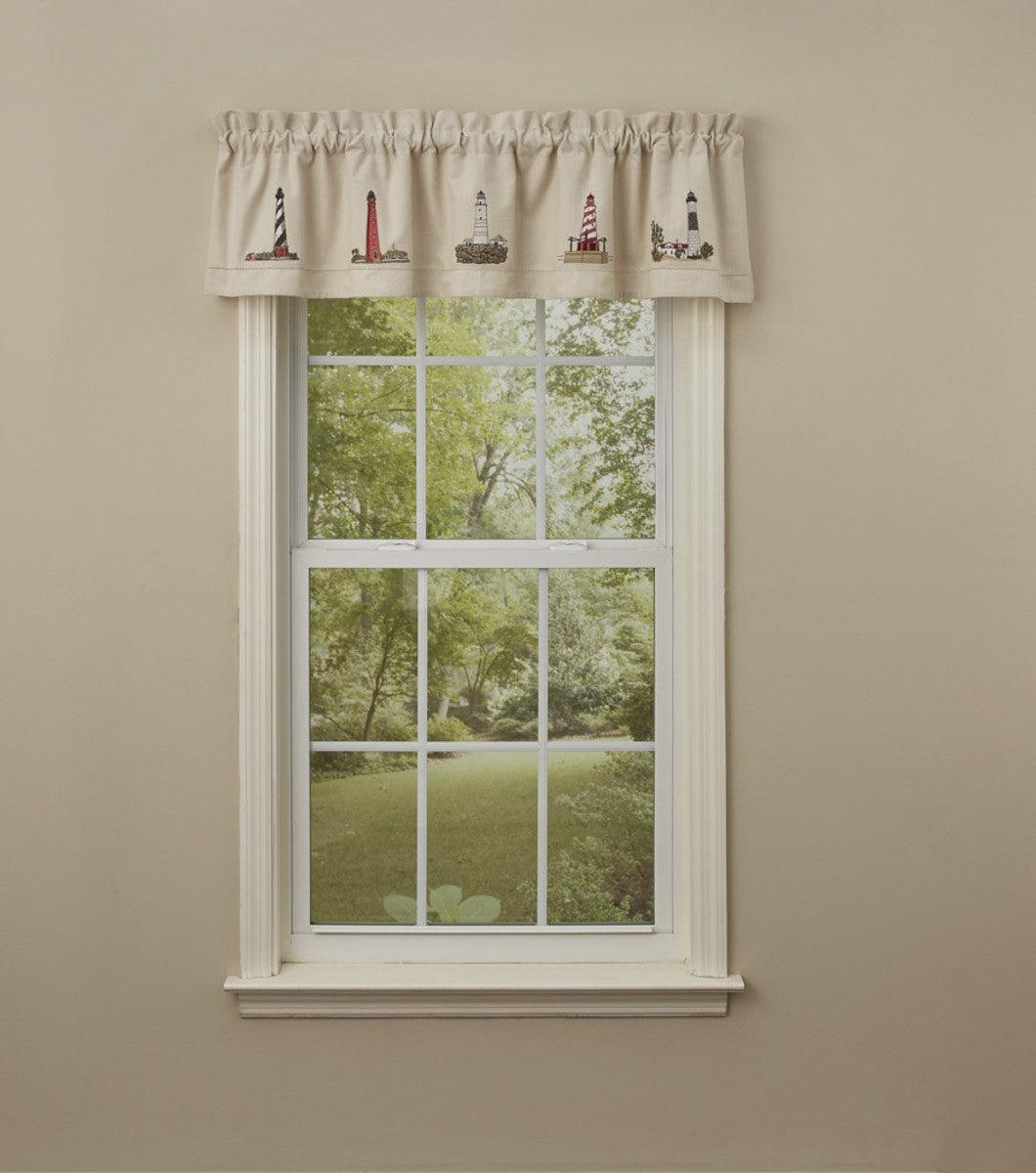 Lighthouse Embroidered Lined Valance Park Designs - The Fox Decor