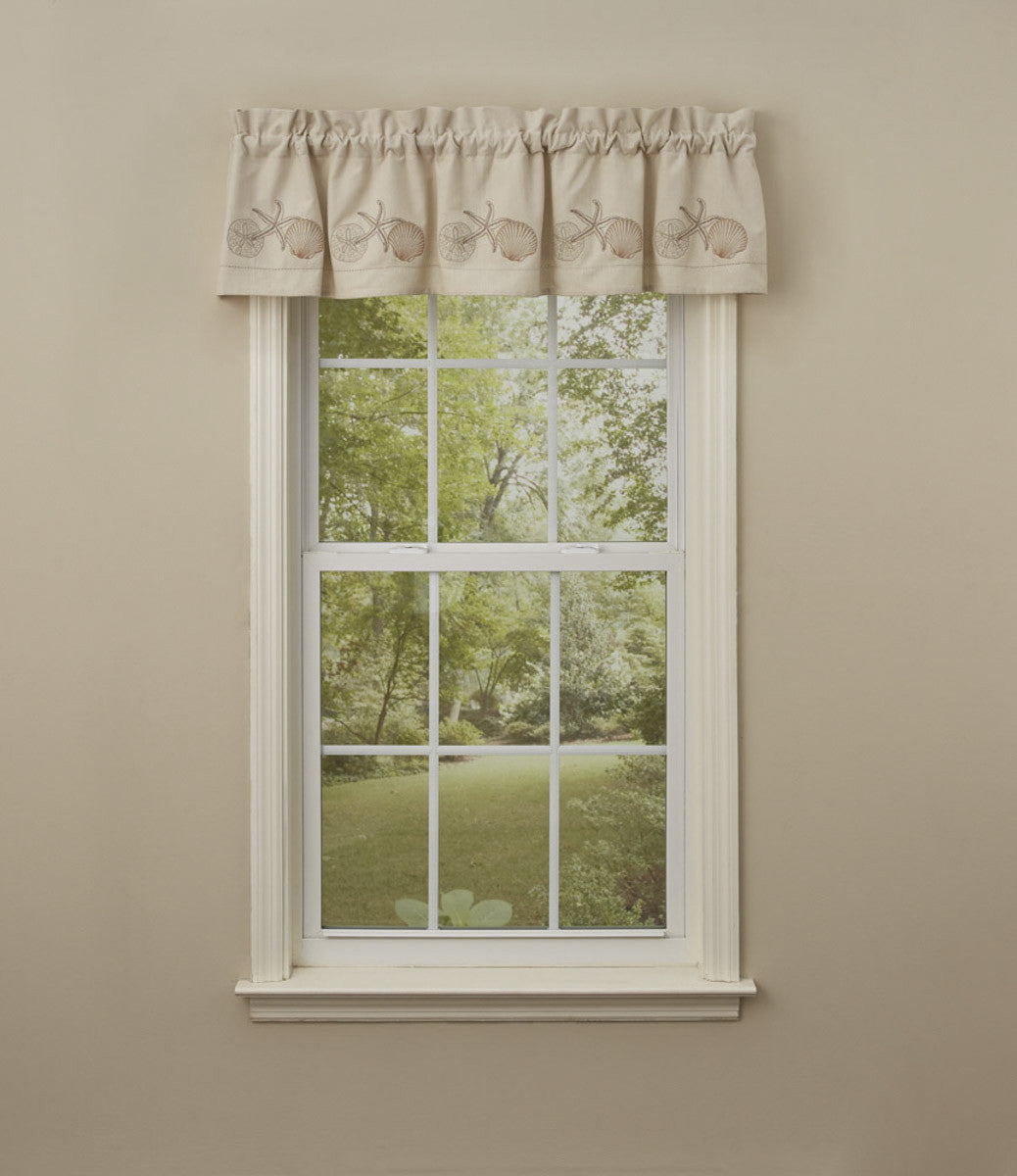 Shells Embroiderd Lined Valance, 60" X 14" Park Designs - The Fox Decor