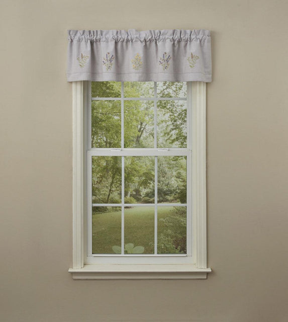 Flowers Embroidered Lined Valance 60'' x 14'' Park Designs - The Fox Decor