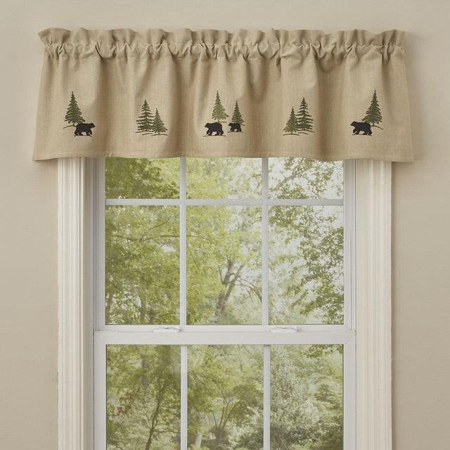Black Bear Embroidered Lined Valance 60'' x 14'' Park Designs - The Fox Decor