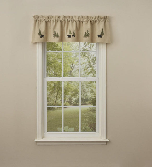 Black Bear Embroidered Lined Valance 60'' x 14'' Park Designs - The Fox Decor