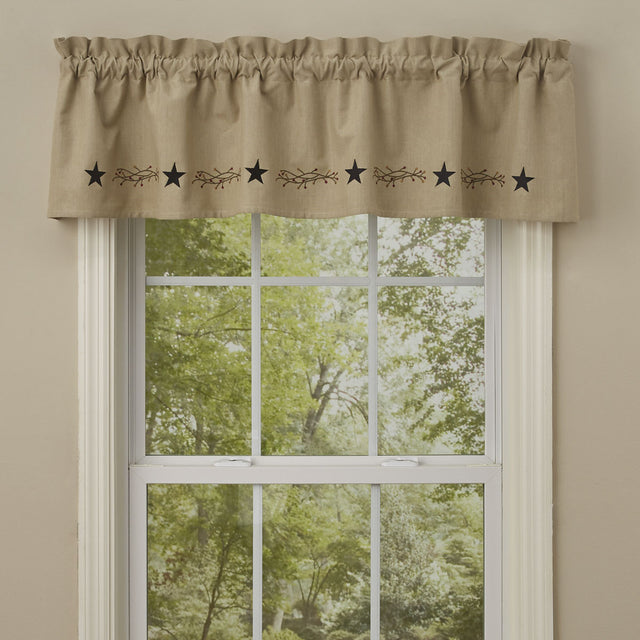 Star Vine Embroidered Lined Valance 60