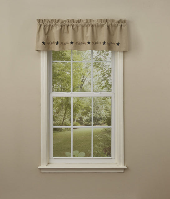 Star Vine Embroidered Lined Valance 60