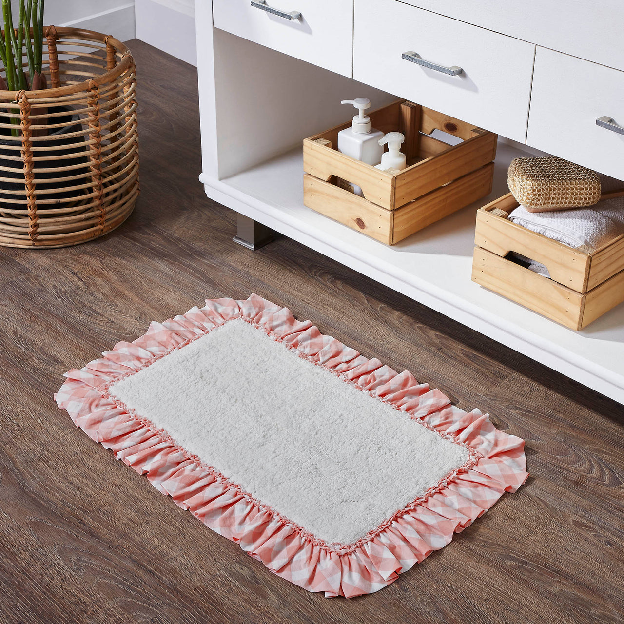 Annie Buffalo Coral Check Bathmat 20" x 30" VHC Brands