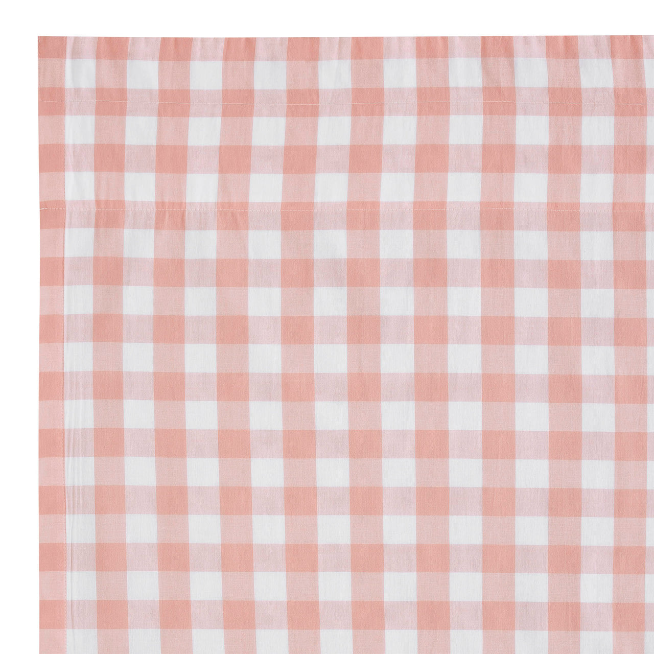 Annie Buffalo Coral Check Short Panel Curtain Set of 2 63"x36" VHC Brands - The Fox Decor