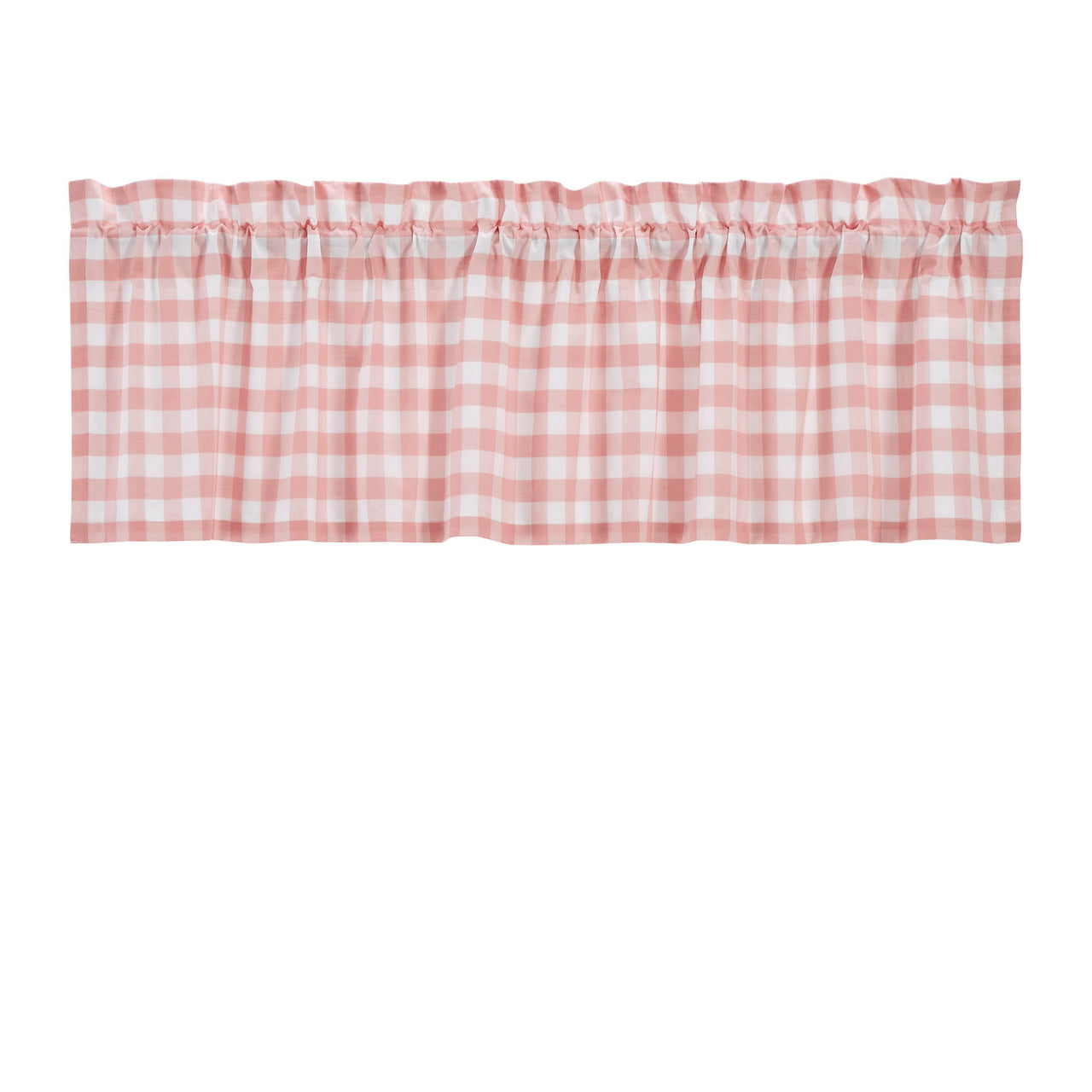 Annie Buffalo Coral Check Valance Curtain 16"x60" VHC Brands - The Fox Decor