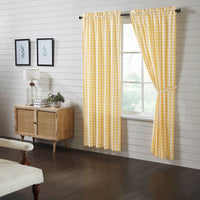 Thumbnail for Annie Buffalo Yellow Check Short Panel Curtain Set of 2 84