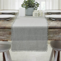 Thumbnail for Burlap Dove Grey Table Runner Fringed 12