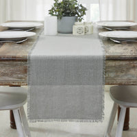 Thumbnail for Burlap Dove Grey Table Runner Fringed 12