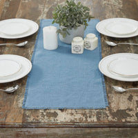 Thumbnail for Burlap Blue Table Runner Fringed 12