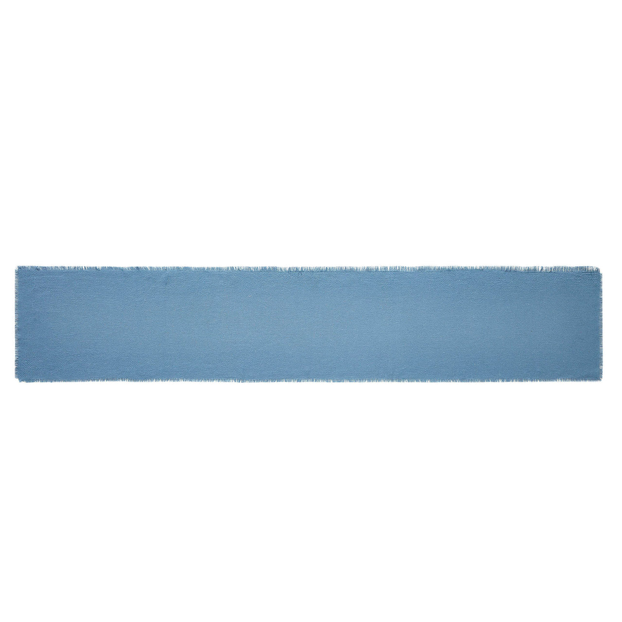 Burlap Blue Table Runner Fringed 12"x72" VHC Brands