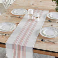 Antique White Stripe Coral Indoor/Outdoor Table Runner 12x48 VHC Brands VHC Brands - The Fox Decor