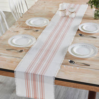 Antique White Stripe Coral Indoor/Outdoor Table Runner 12x72 VHC Brands VHC Brands - The Fox Decor