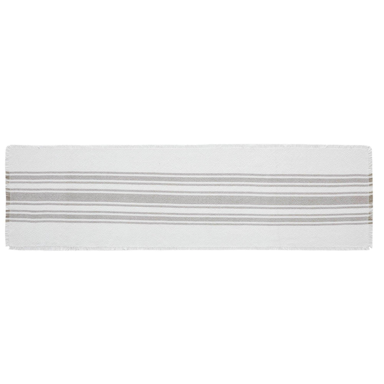 Antique White Stripe Dove Grey Indoor/Outdoor Table Runner 12x48 VHC Brands VHC Brands - The Fox Decor
