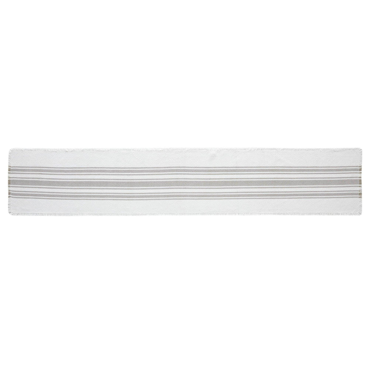 Antique White Stripe Dove Grey Indoor/Outdoor Table Runner 12x72 VHC Brands VHC Brands - The Fox Decor