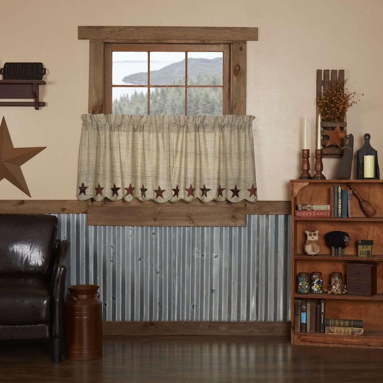 Abilene Star Tier Curtain Set of 2 L24xW36 - The Fox Decor